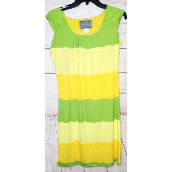 Rare Club Style Size 6 Yellow Green Multicolored Poly/Spandex Summer Nightgown - Picture 12 of 12